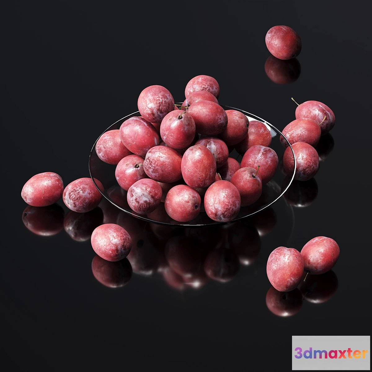 1318170 - Plums on a plate 3D Max
