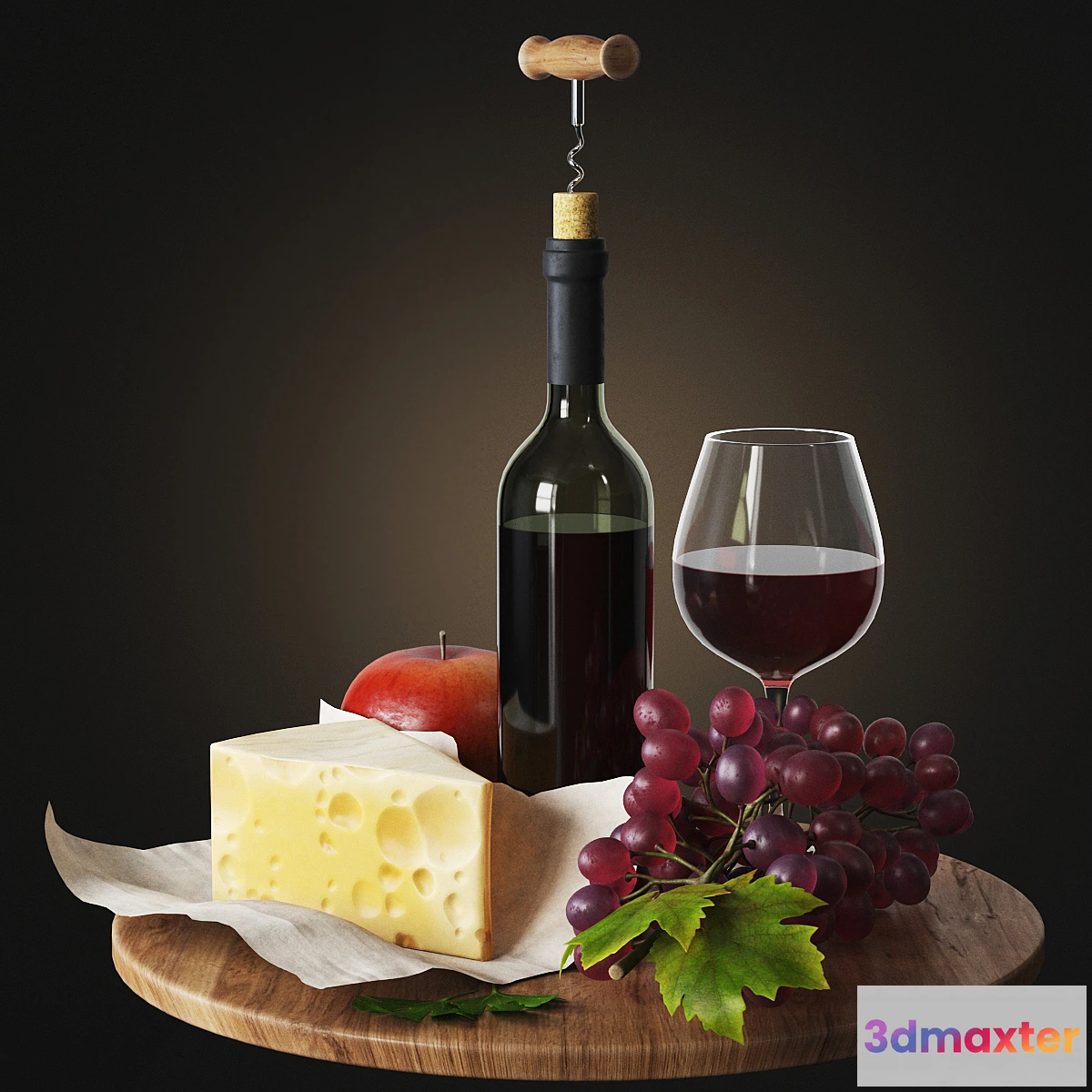 1322082 - Grapes and wine 3D Max