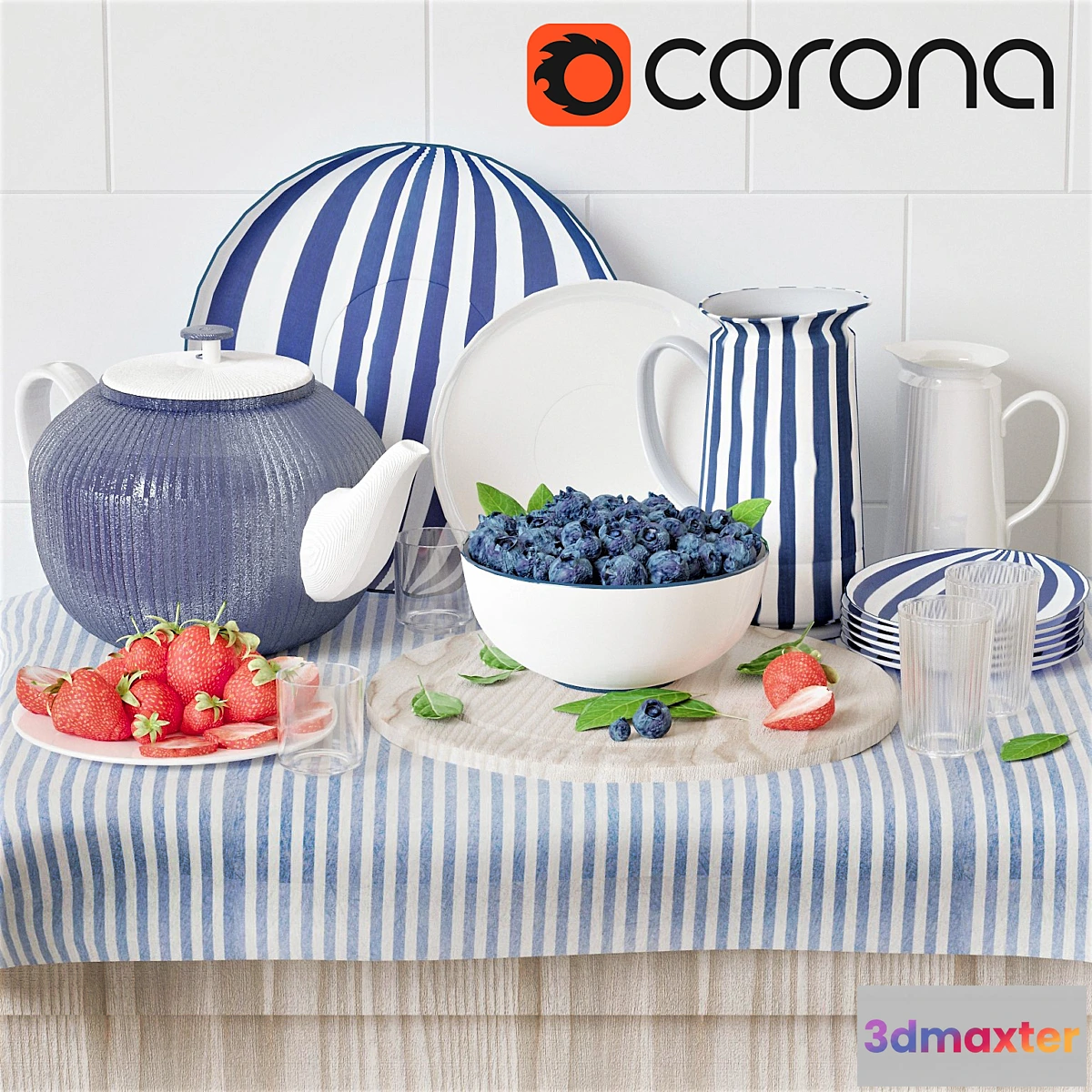 1327829 - Berries and dishes - No.2 3D Max