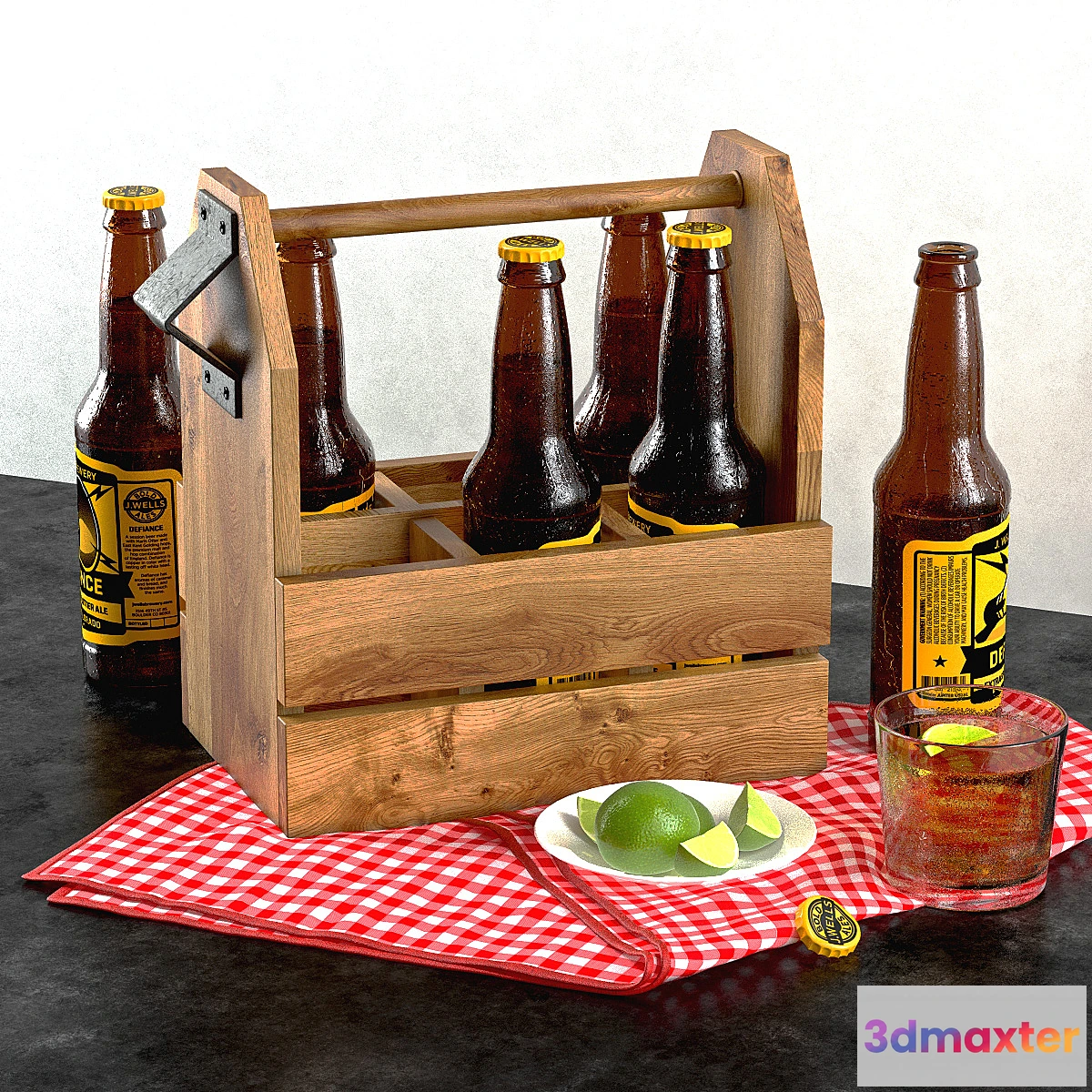 1342590 - Beer box and lime 3D Max