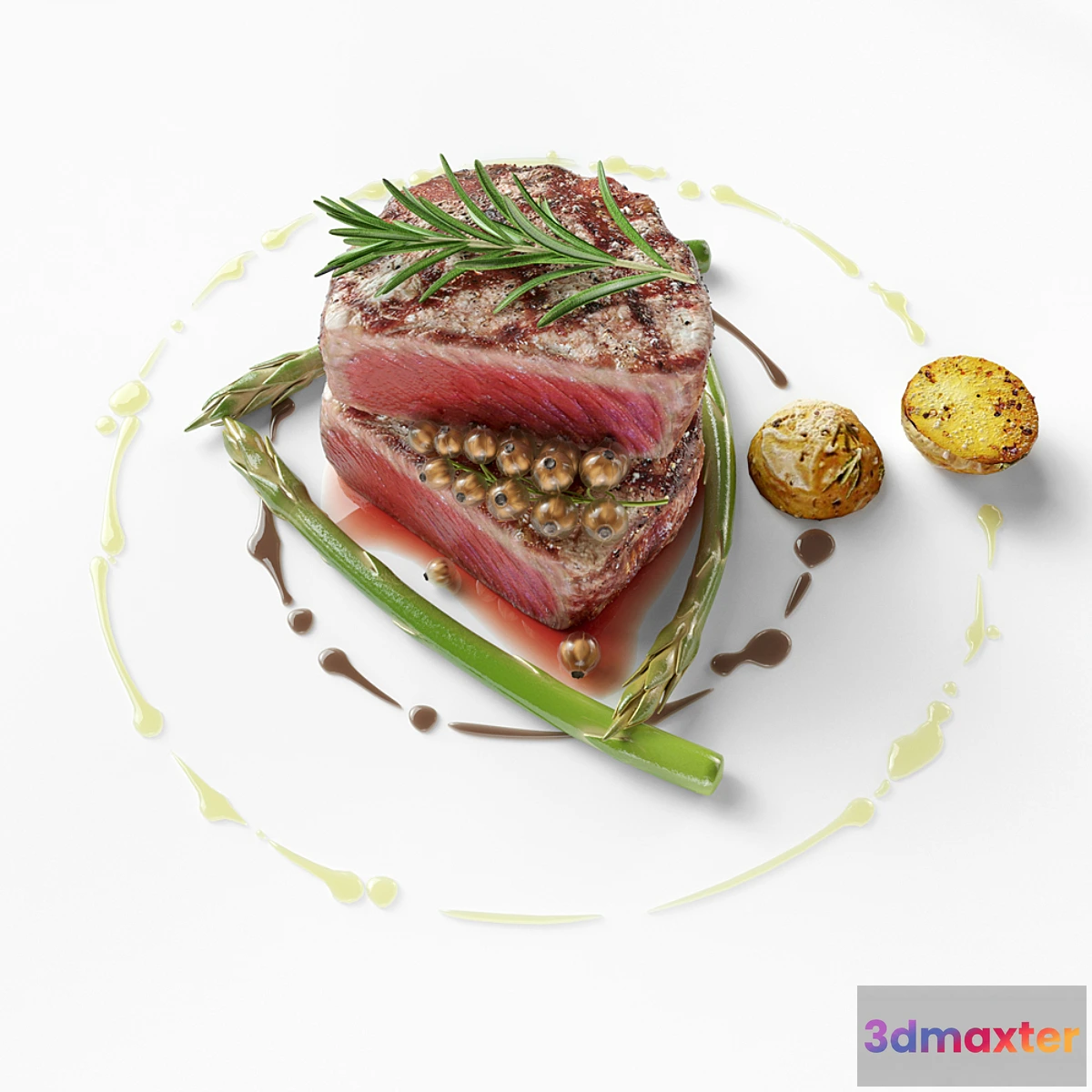 1348966 - Grilled beef tenderloin 3D Max