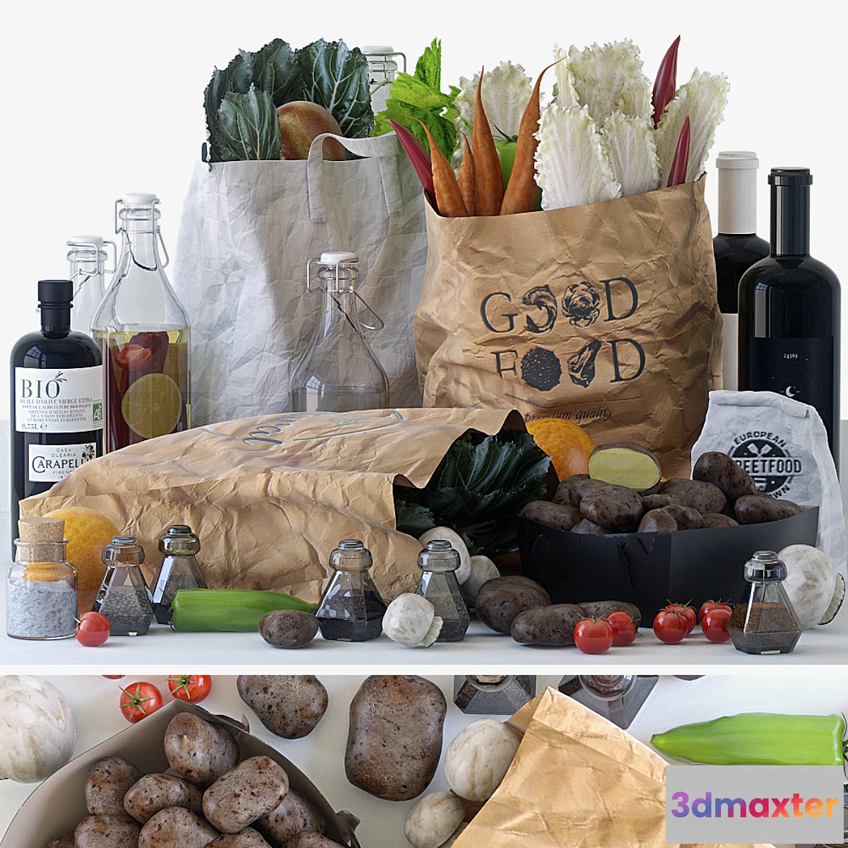 1353812 - Grocery bags 3D Max