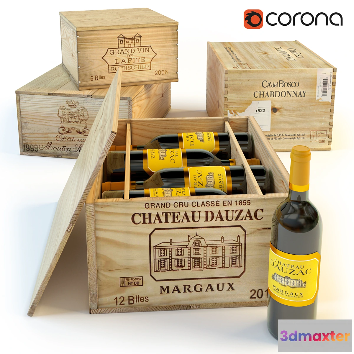 1400520 - Boxes for wine 3D Max
