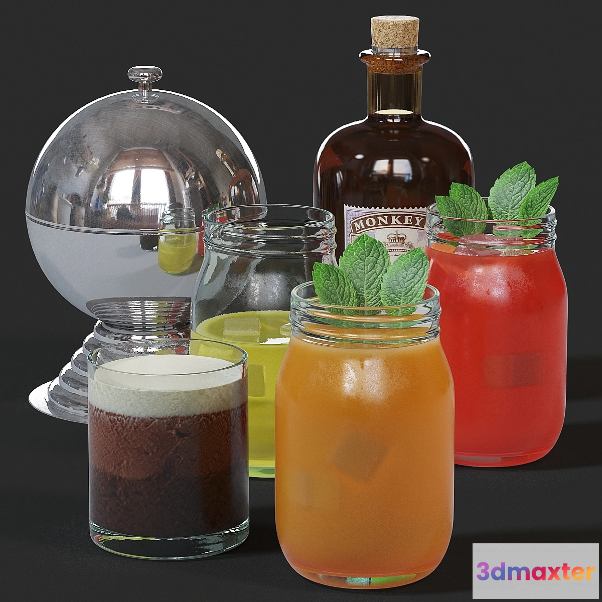 1401904 - Cocktails small set 3D Max