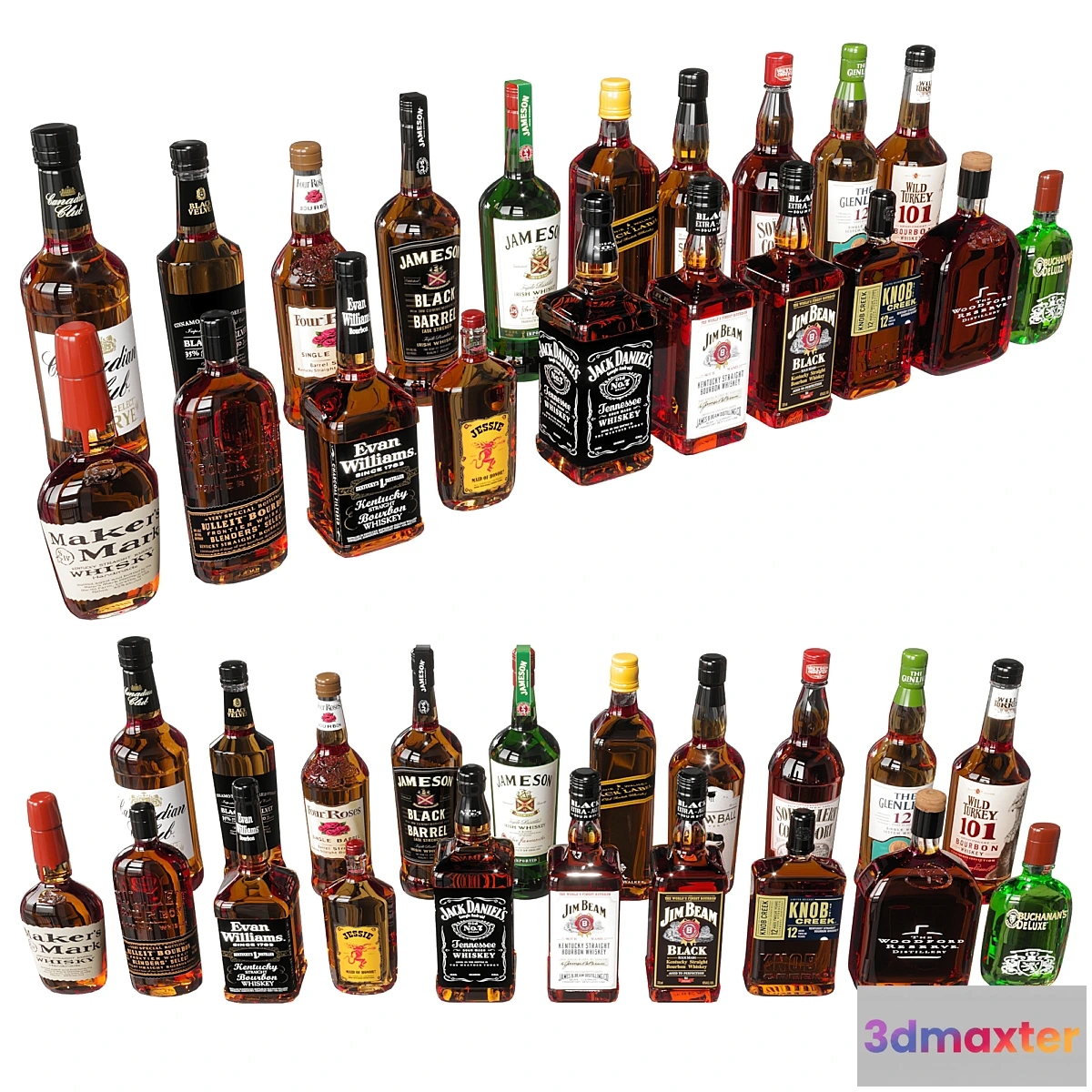 1418848 - WHISKEY& BOTTLE COLLECTION 3D Max