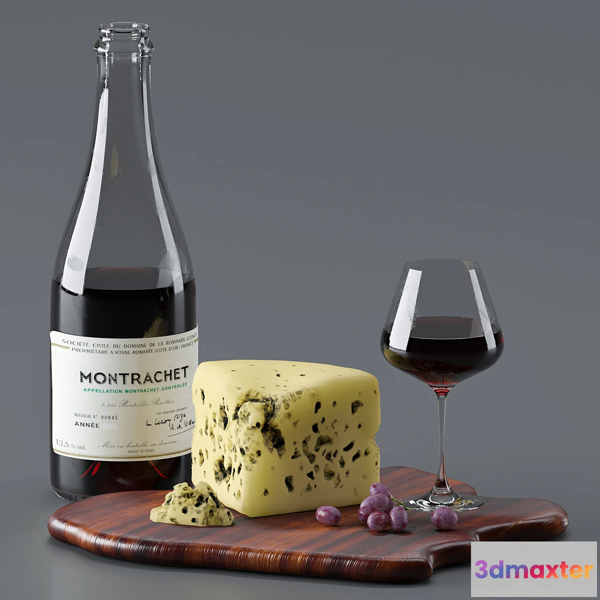 1420964 - cheese and wine 3D Max