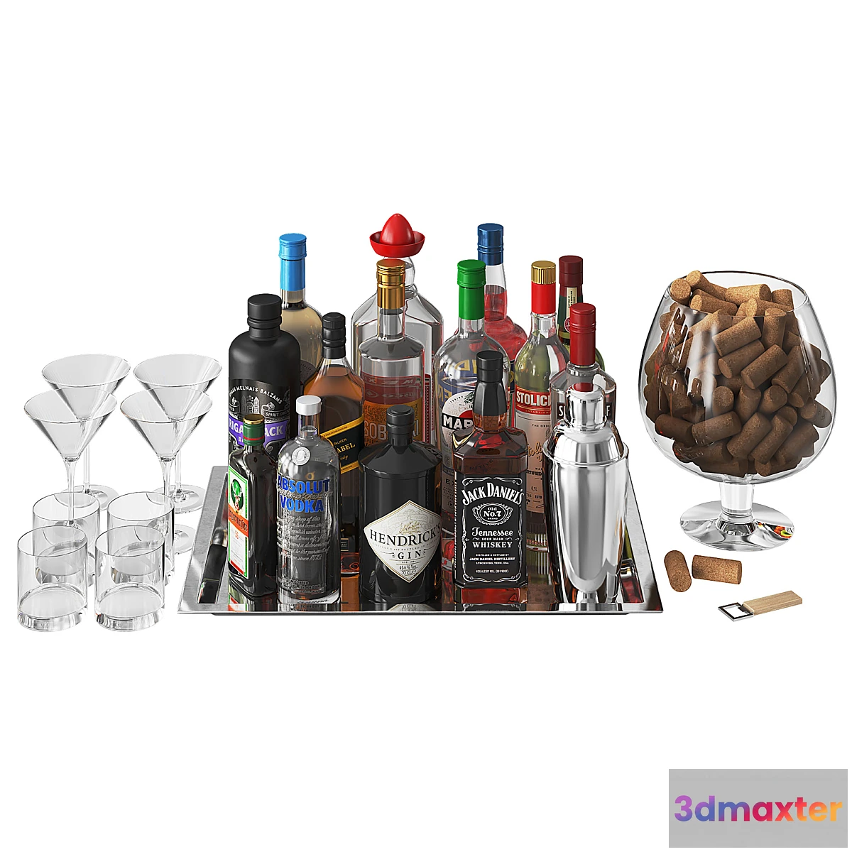 1443972 - Home Bar Beverage Set 2 3D Max