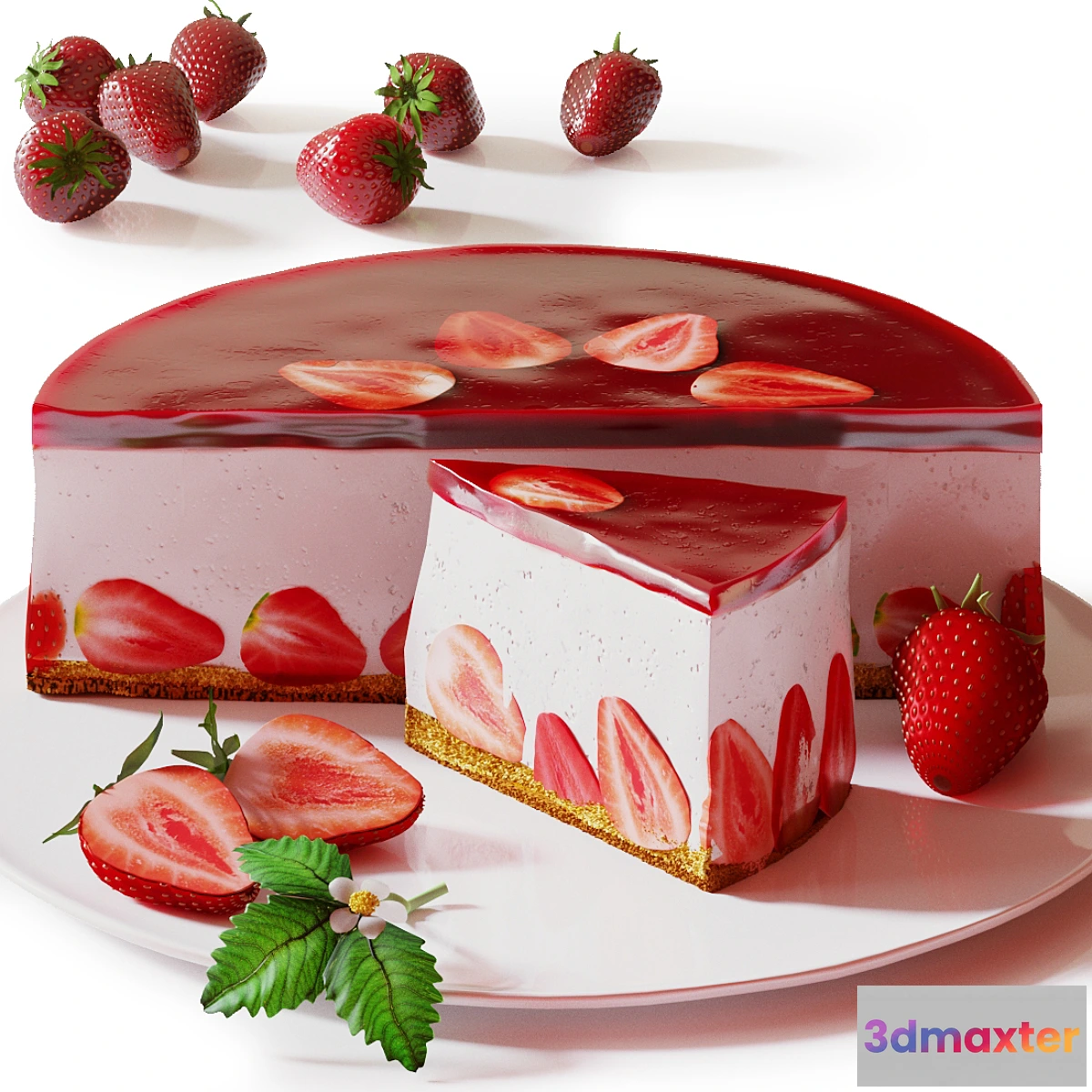 1446566 - Strawberry cake 3D Max