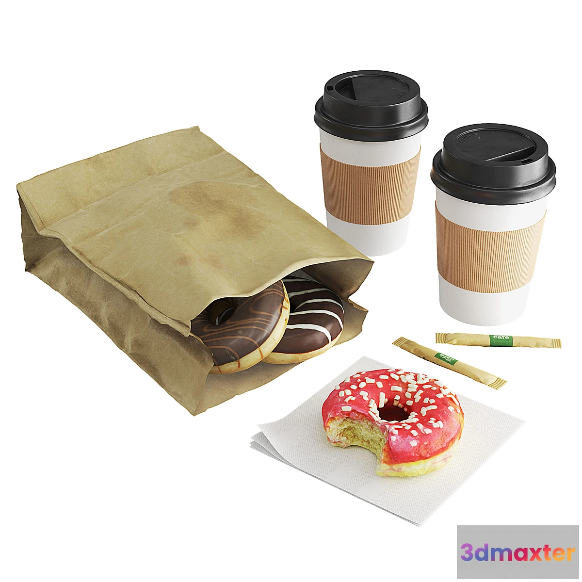 1447584 - Donuts with Coffee To GO 3D Max