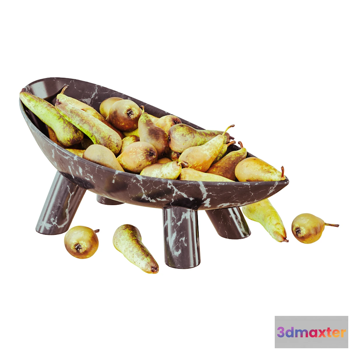 1453026 - Decorative vase black marble with pears Conference 3D Max