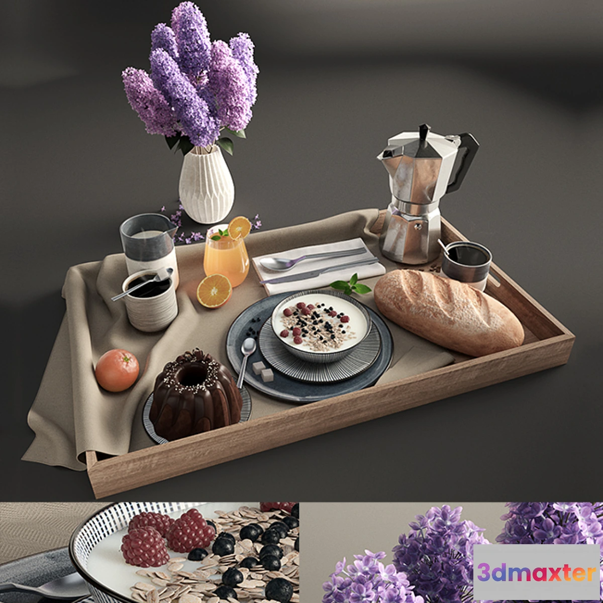 1454432 - Breakfast Set 3D Max
