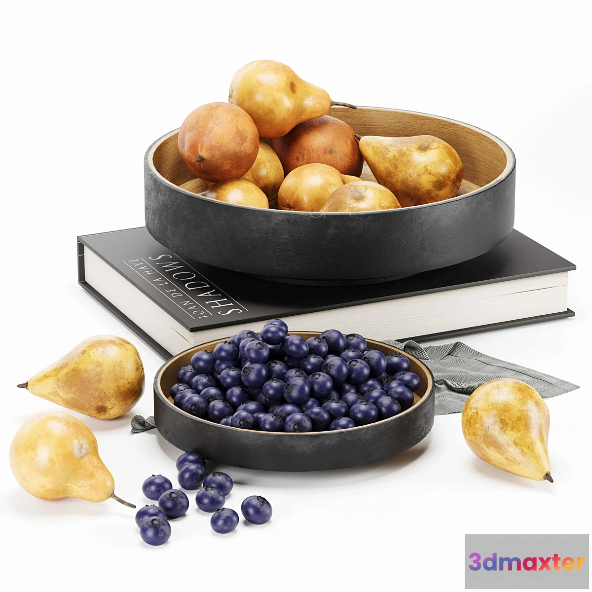 1473144 - fruit set pear blueberry 3D Max