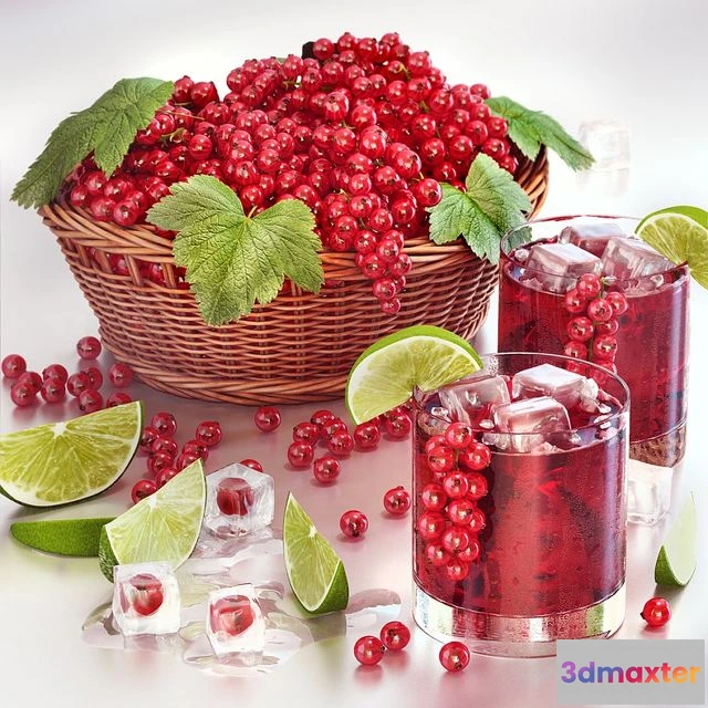 1539891 - Currant juice with berries 3D Max