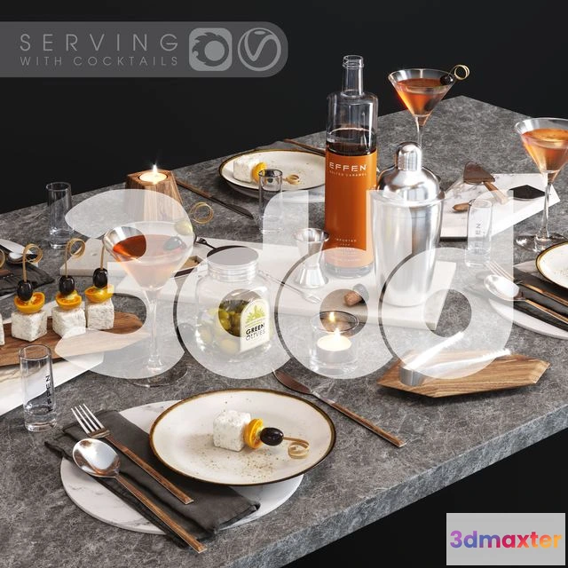 1544555 - Serving with cocktails 3D Max