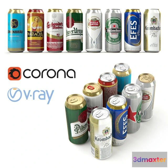 1547029 - Beer in aluminum cans 2 3D Max