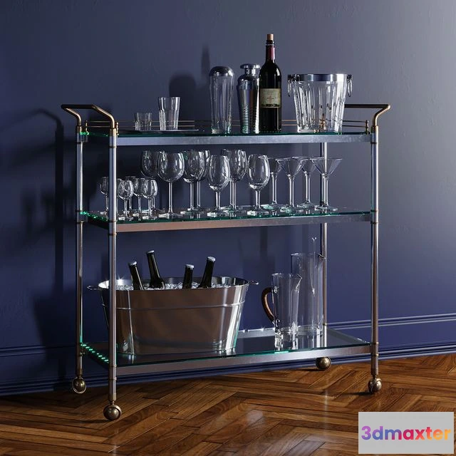 1564832 - Service table with wine 3D Max