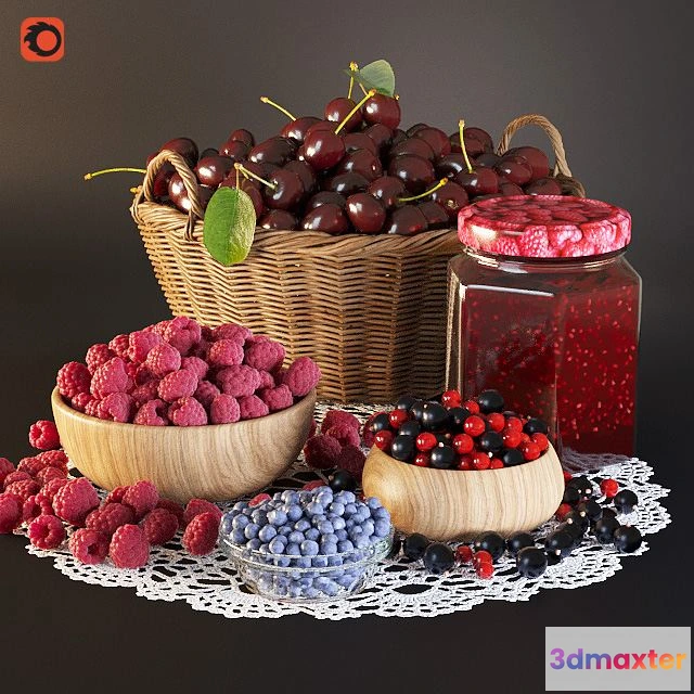 1568068 - Cherry raspberry currant 3D Max