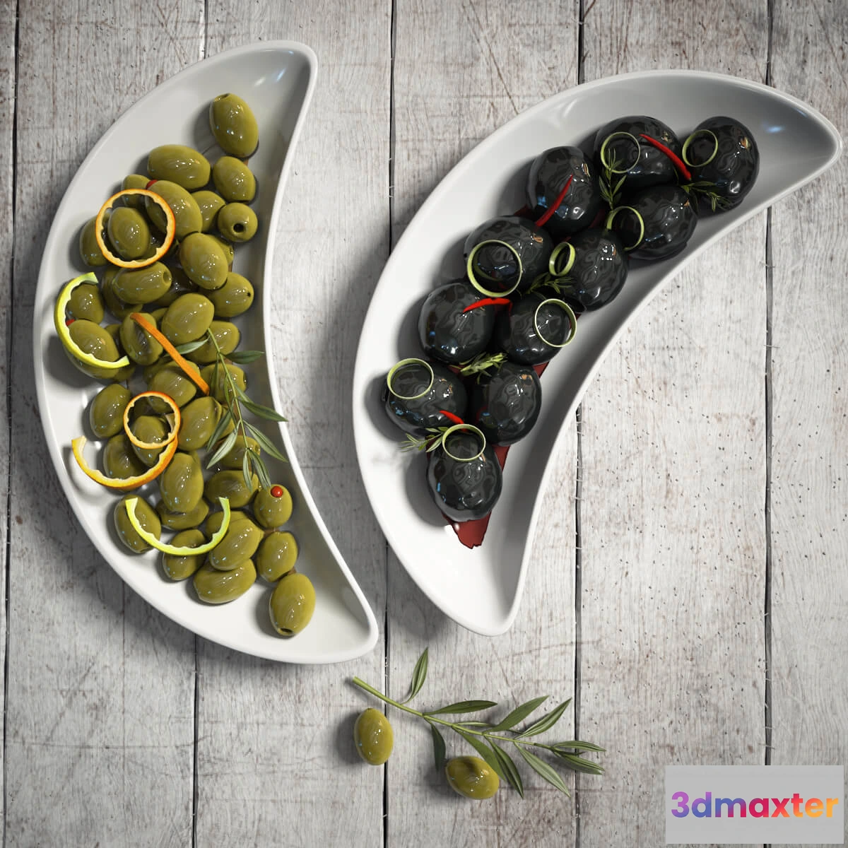 1645116 - kitchen - Olives in a plate 88 3D Max