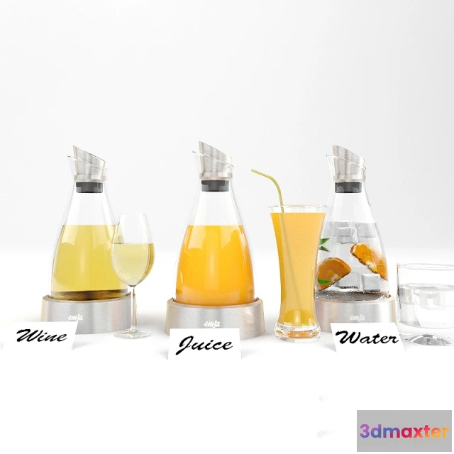 1645154 - kitchen - Set of drinks 026 3D Max