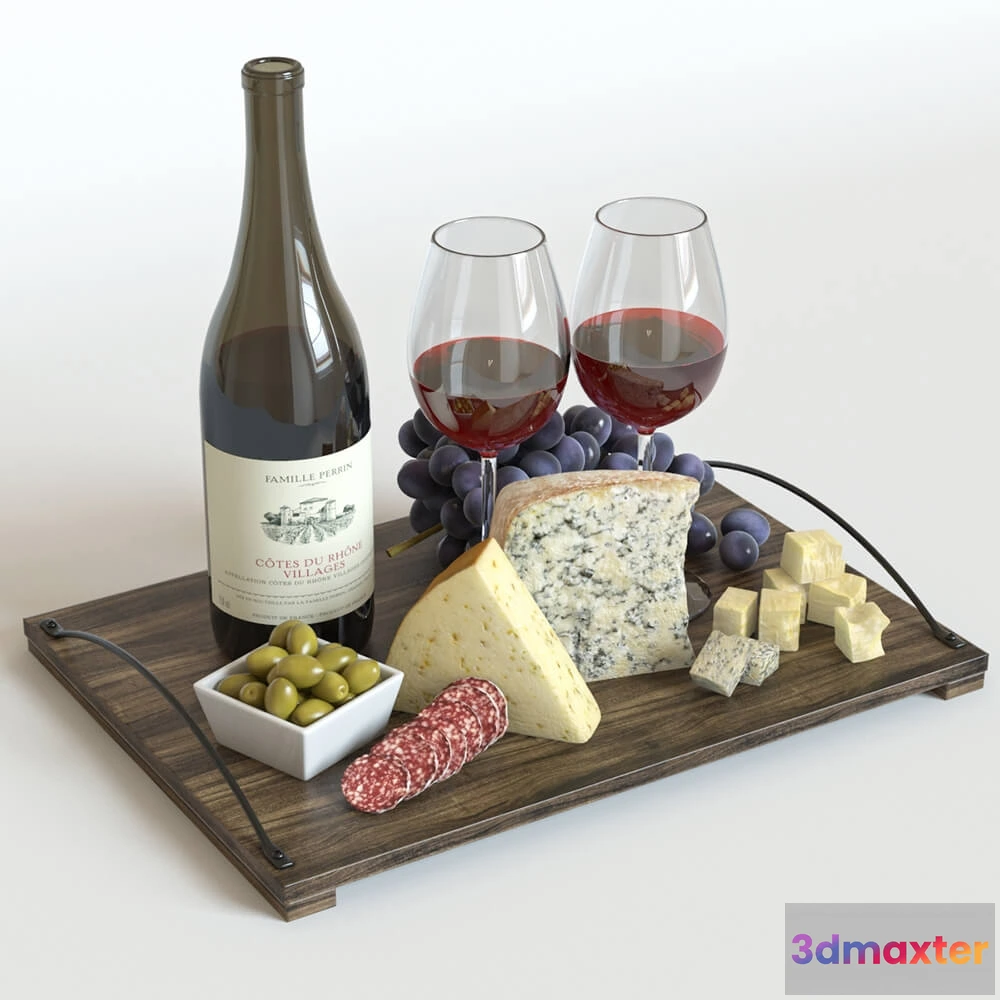 1645166 - kitchen - Red wine set 6 3D Max