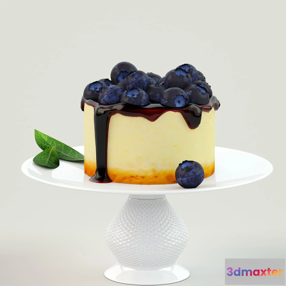 1645184 - kitchen - Cake blueberry dessert 8 3D Max