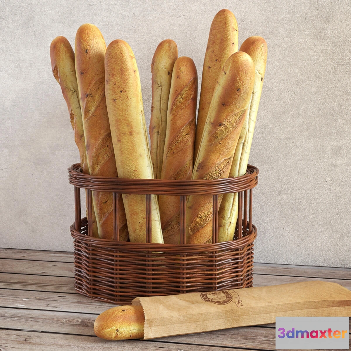 1645282 - kitchen - Baguette basket 3D Max