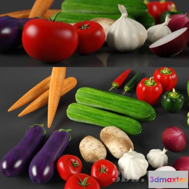 1645320 - kitchen - Fresh vegetables set 3D Max