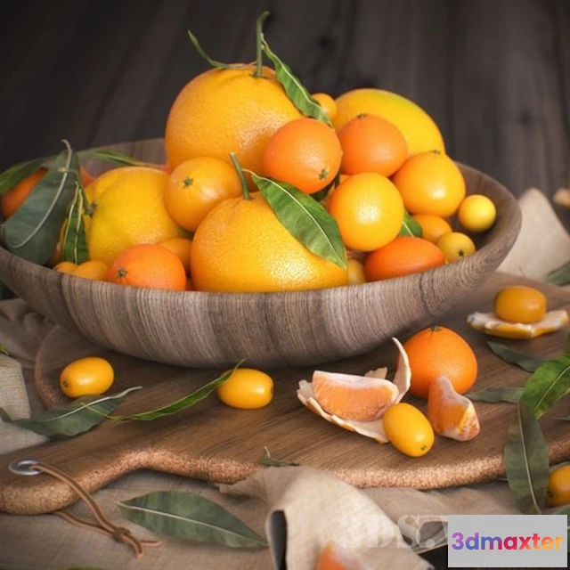 1645322 - kitchen - Set with oranges 3D Max