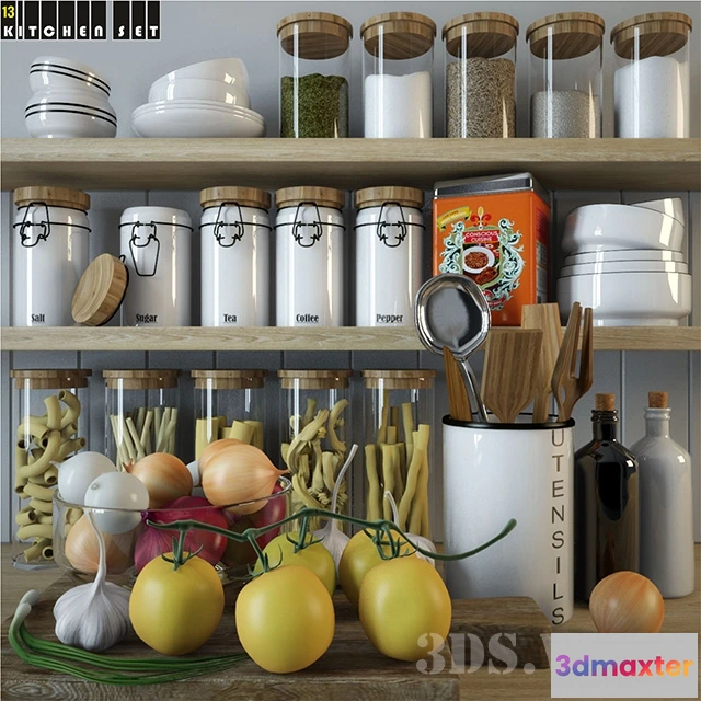 1645350 - kitchen - Vegetables and spices 3D Max