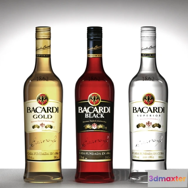 1645374 - kitchen - Bacardi bottles 3D Max