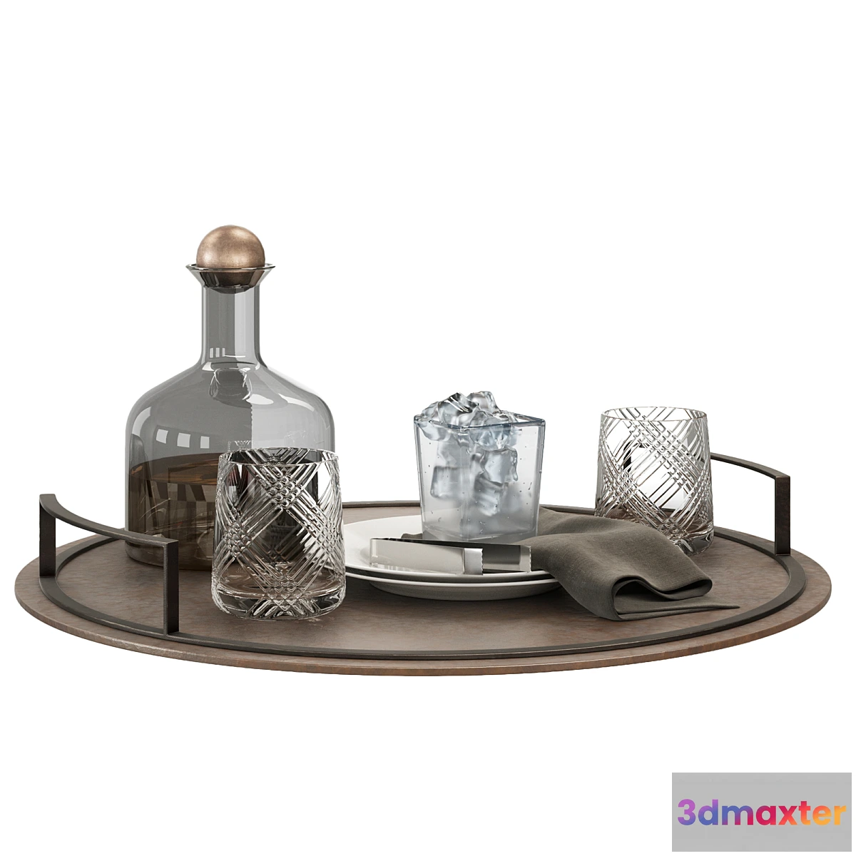 591844 - Whiskey Vintage Tray Set