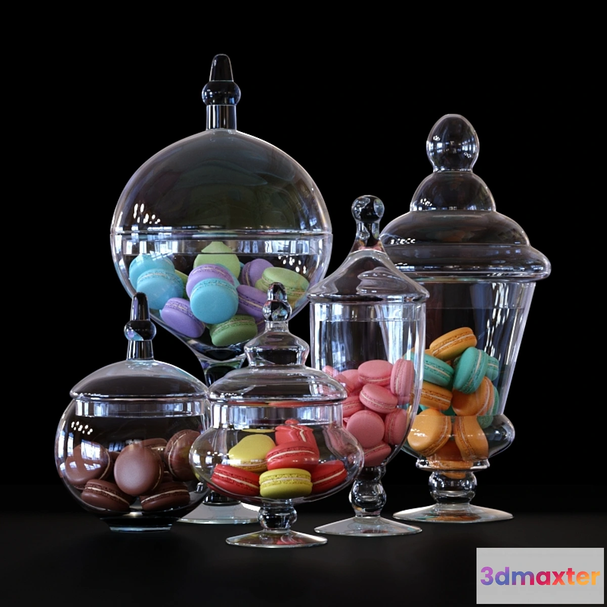 653383 - CYS Glass Candy Buffet Jar and Macaroons