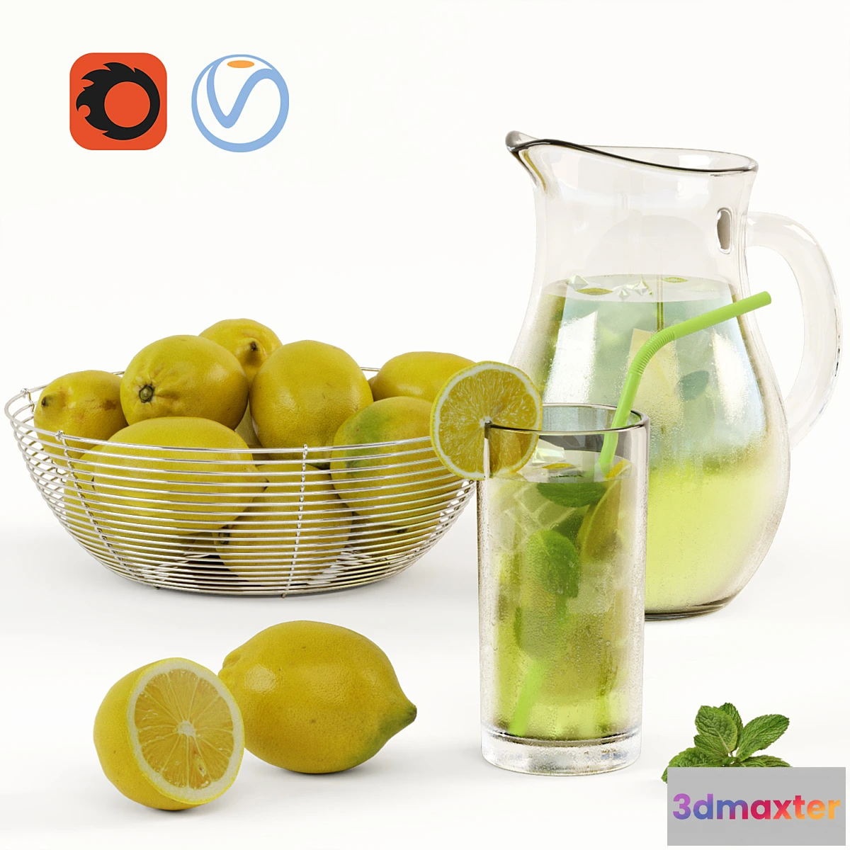 658821 - Lemonade and Bowl with Lemons