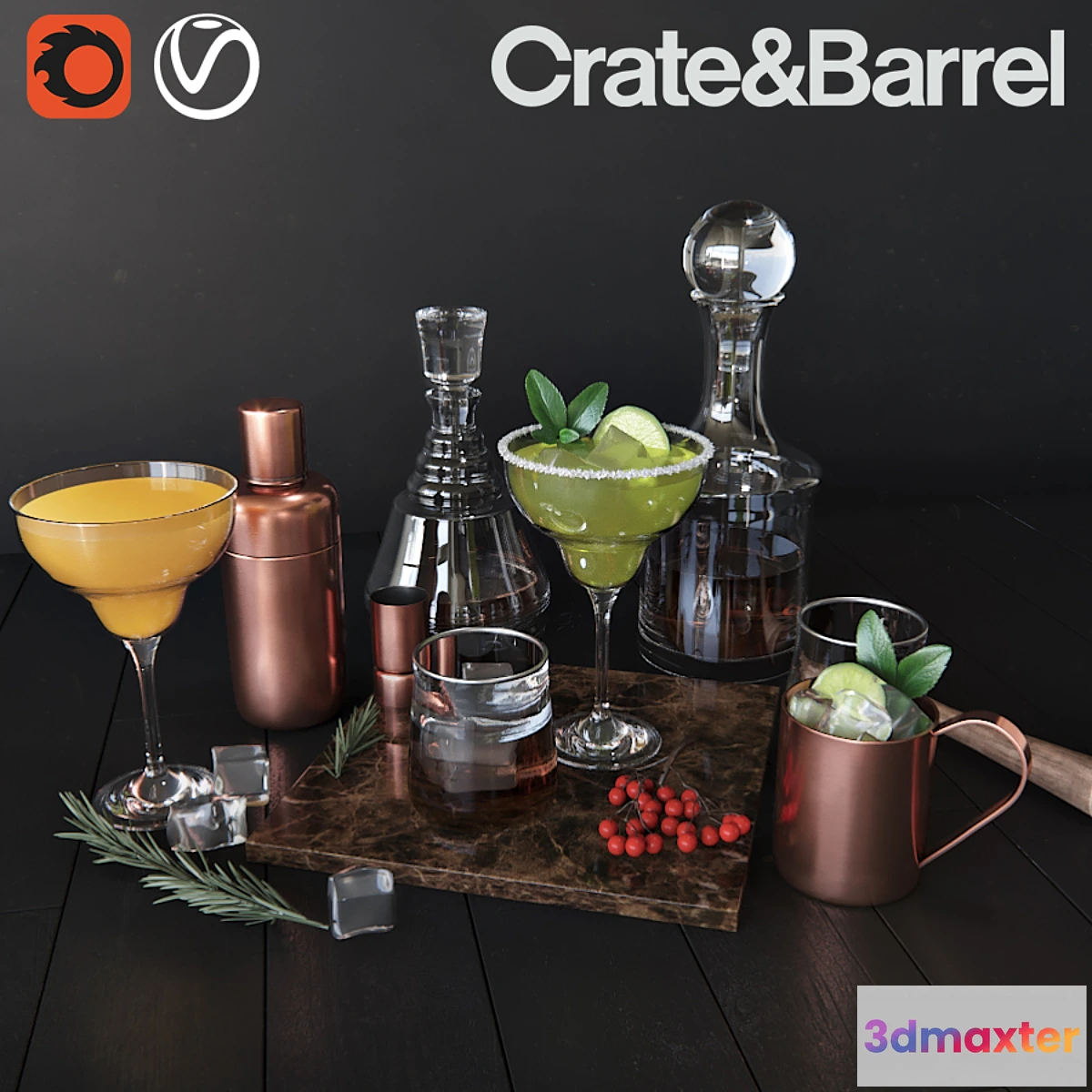 661315 - Alсohol set Crate & Barrel