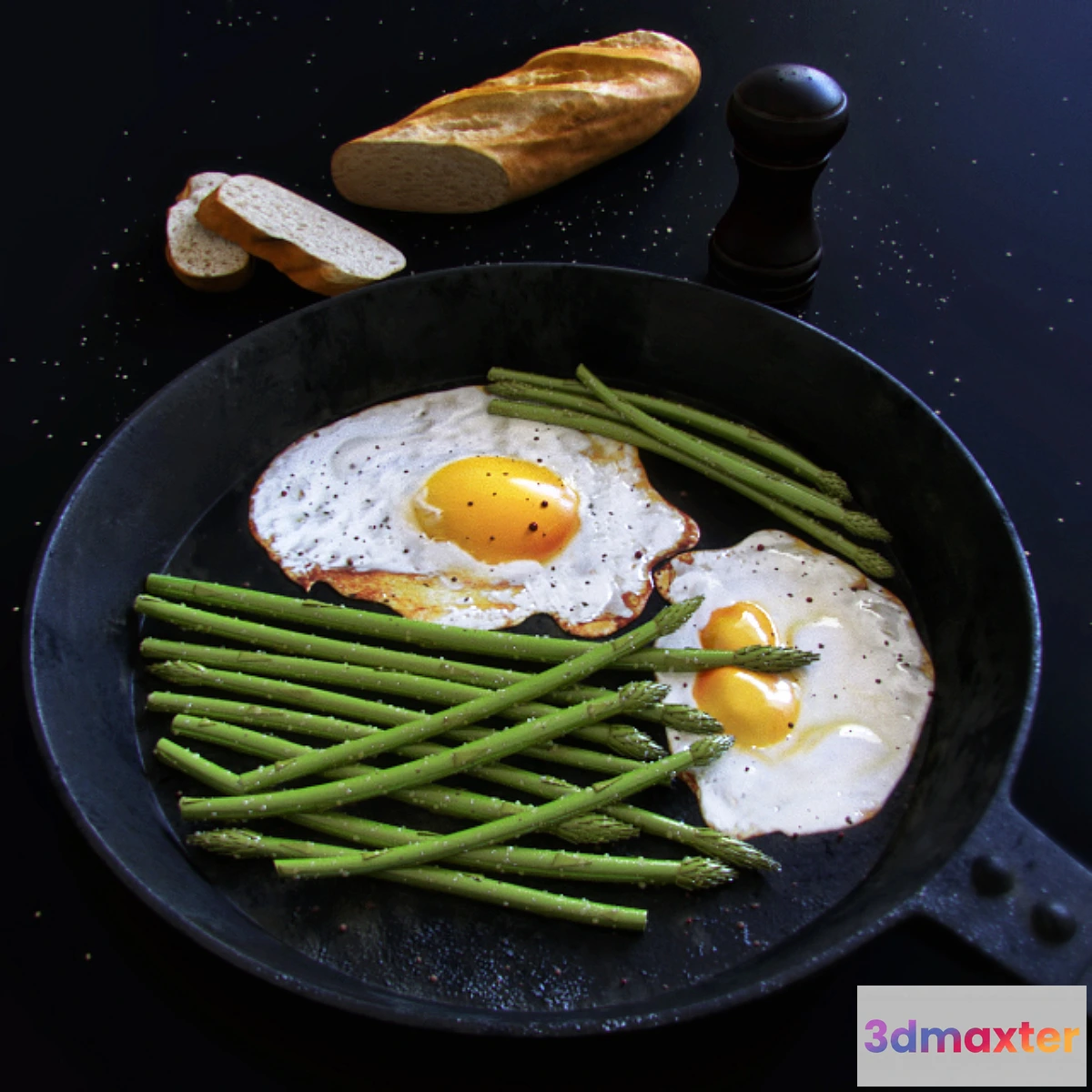 661393 - Scrambled eggs with asparagus