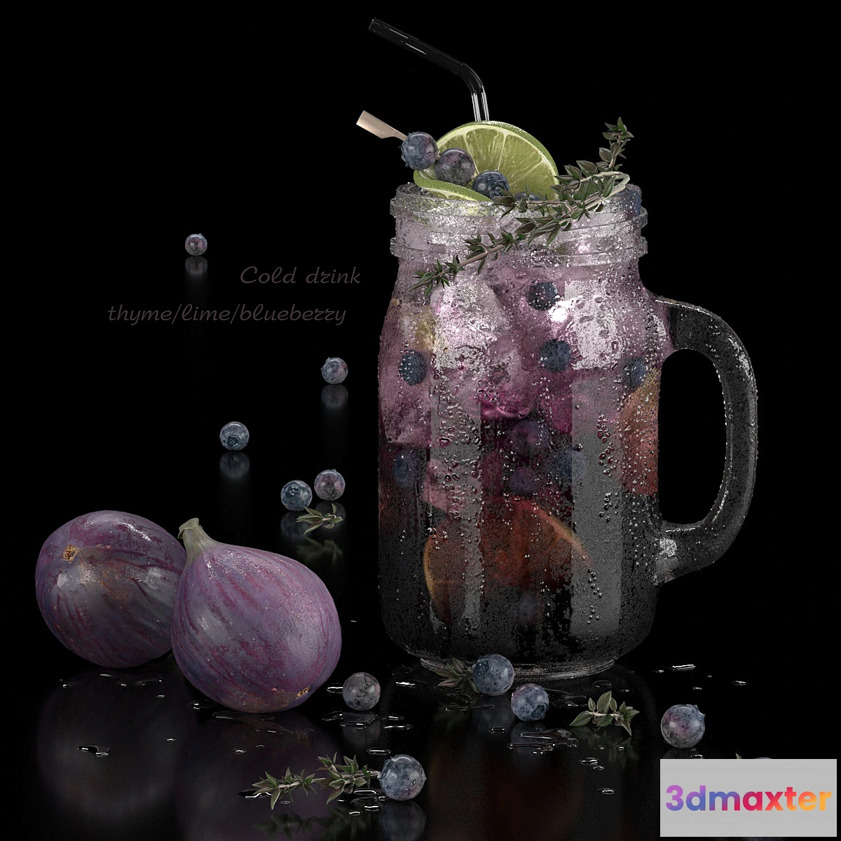 711580 - cold drinks. Thyme_lime_blueberry