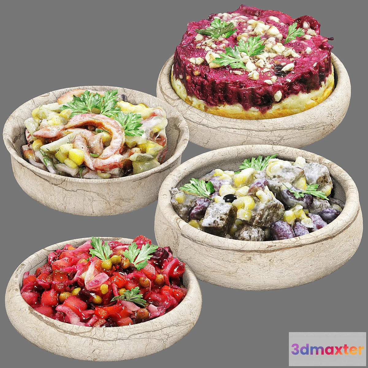 711654 - set of vegetable salads