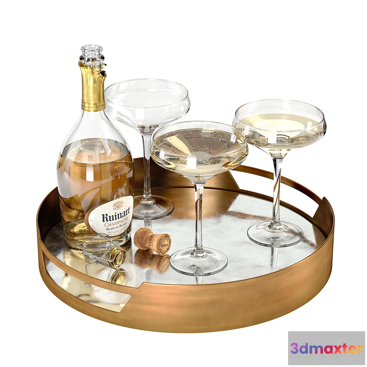 773683 - CB2 Marcella Brass Antique Mirror Tray Set - No.2