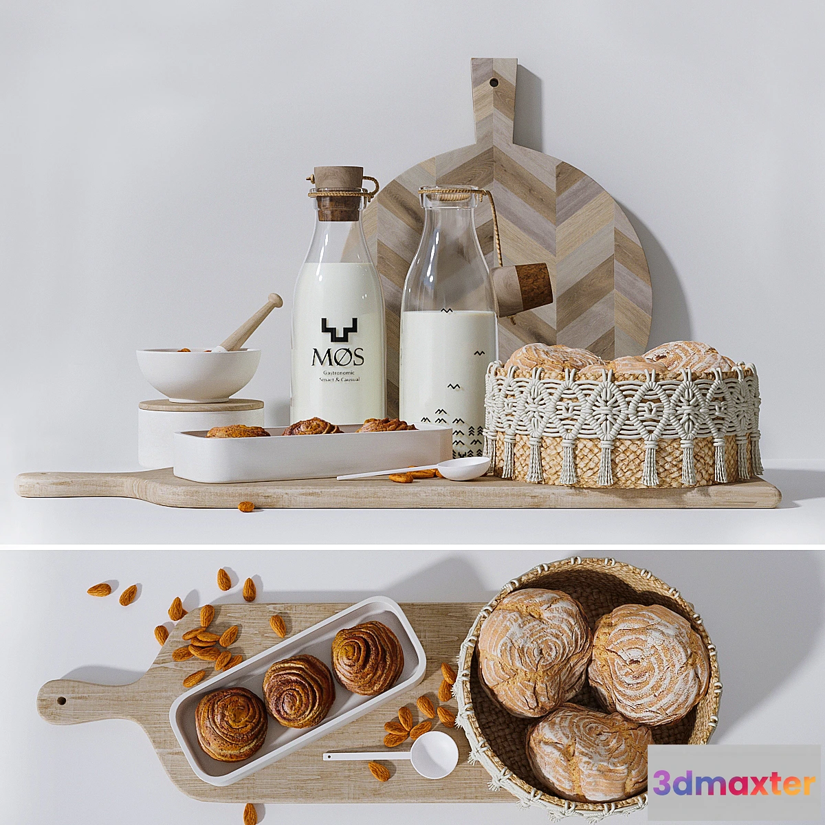 773699 - Set - Milk and homemade cakes