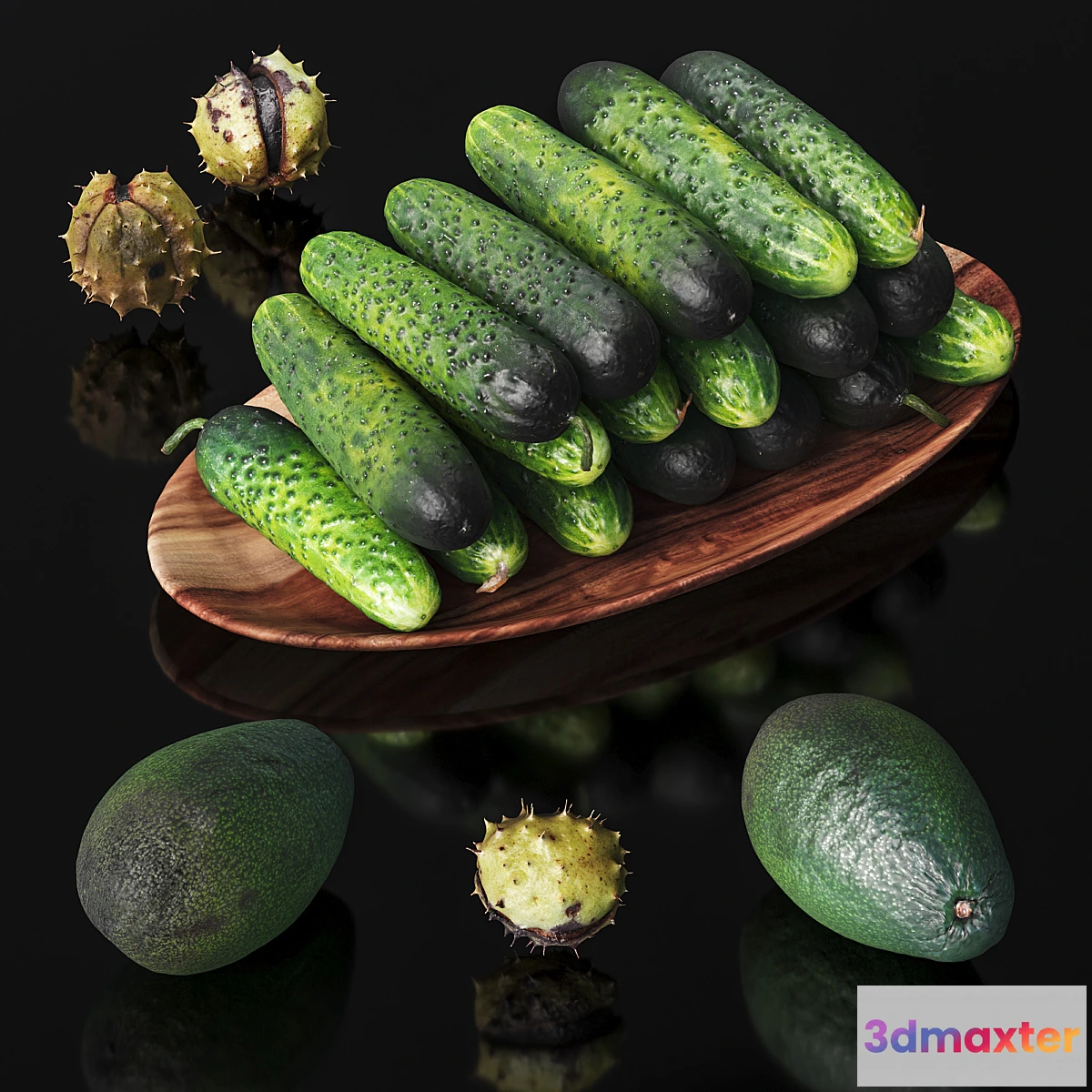 773743 - Cucumbers chestnuts and avocados
