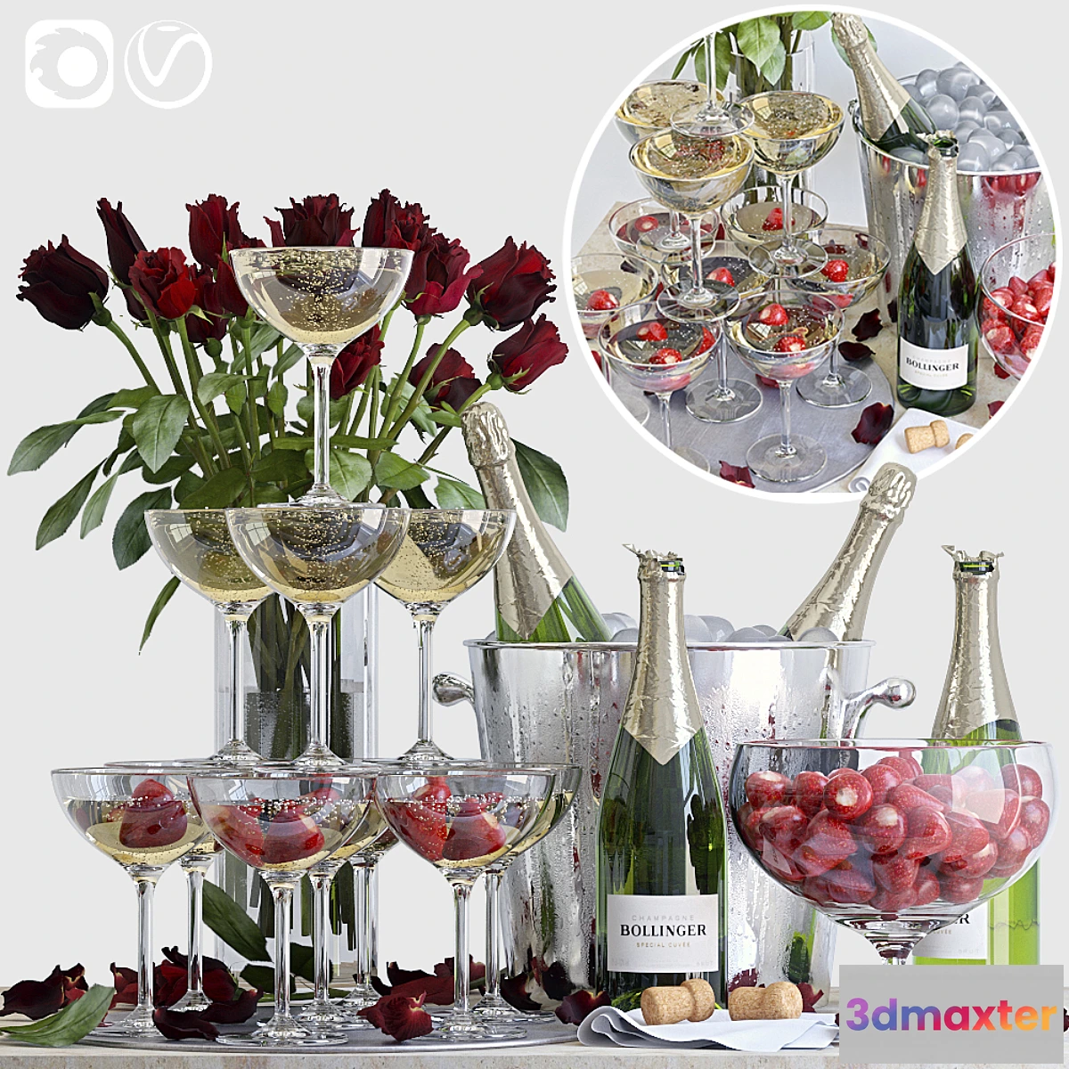 773775 - Champagne decorative set