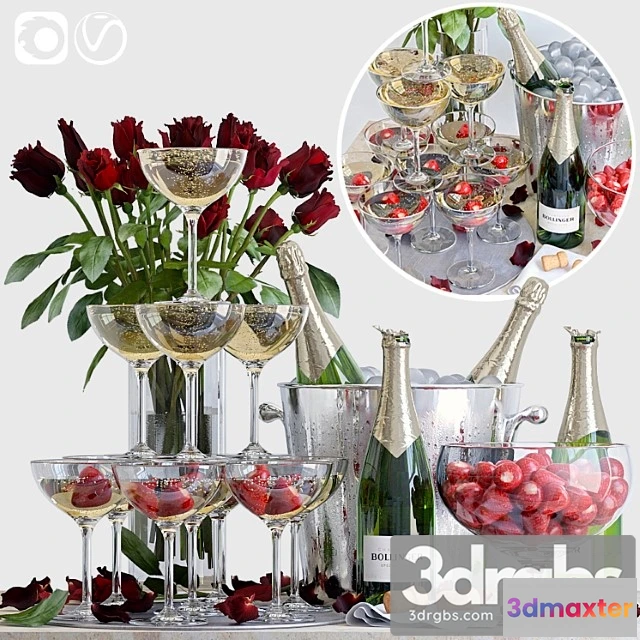 977198 - Champagne decorative set