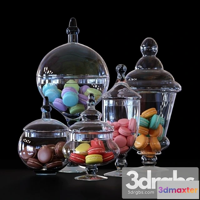977286 - Cys Glass Candy Buffet Jar And Macaroons