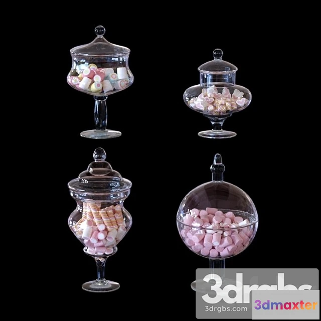 977288 - Cys Glass Candy Buffet Jar And Marshmallow