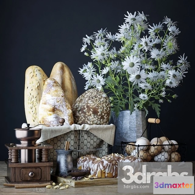 977480 - Kitchen Set With Bread and Cinnapons