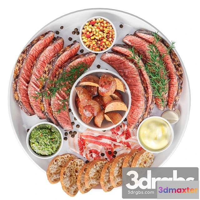 977512 - Meat Plate With Steak and Spices