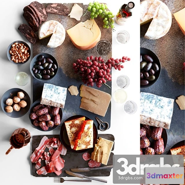 977588 - Plateau With Fruits Cheese And Meat Yes