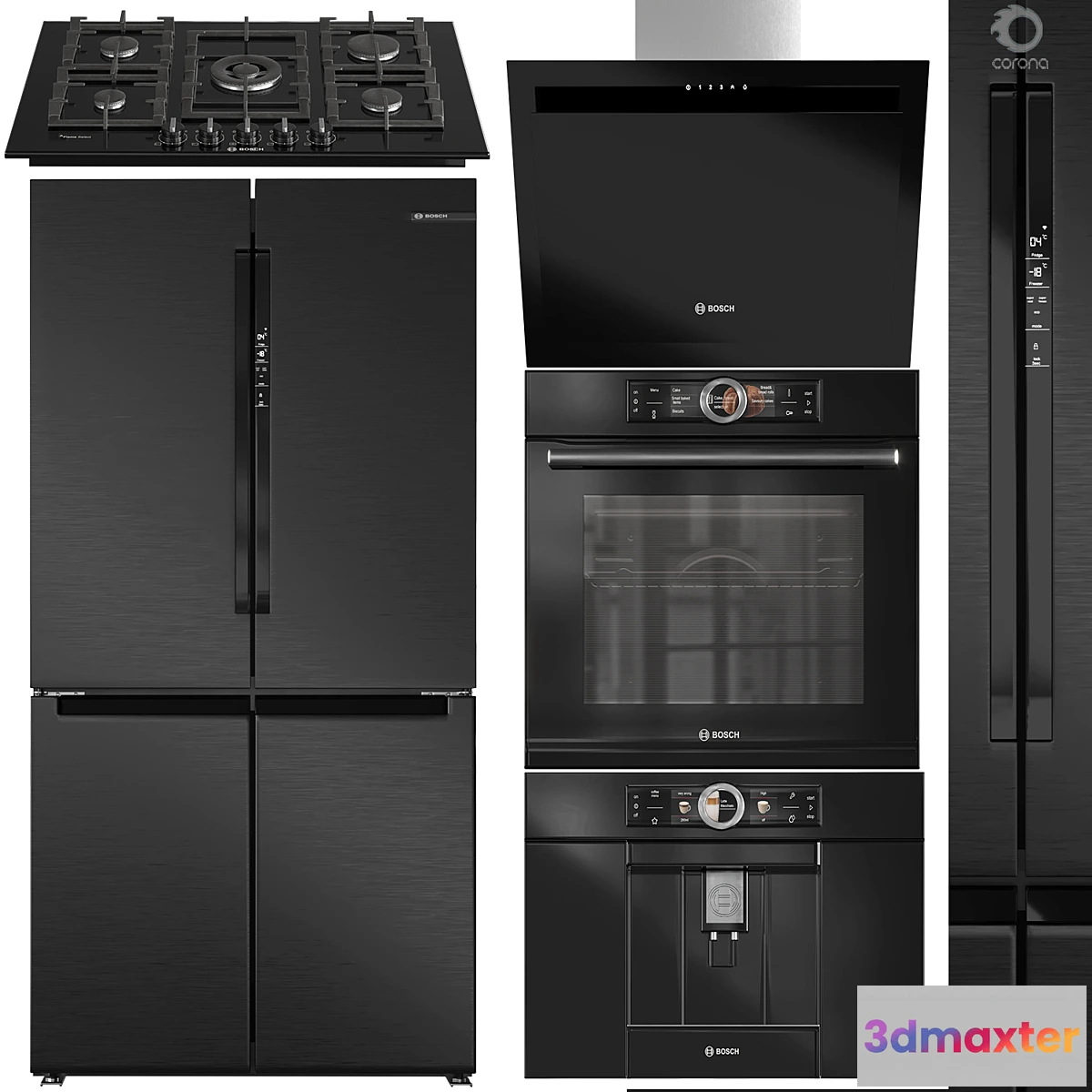 1298322 - Bosch kitchen appliance Set01 3D Max