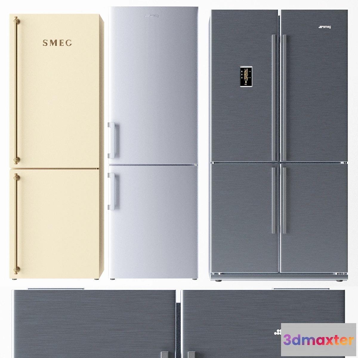 1321071 - Set of refrigerators Smeg 3D Max
