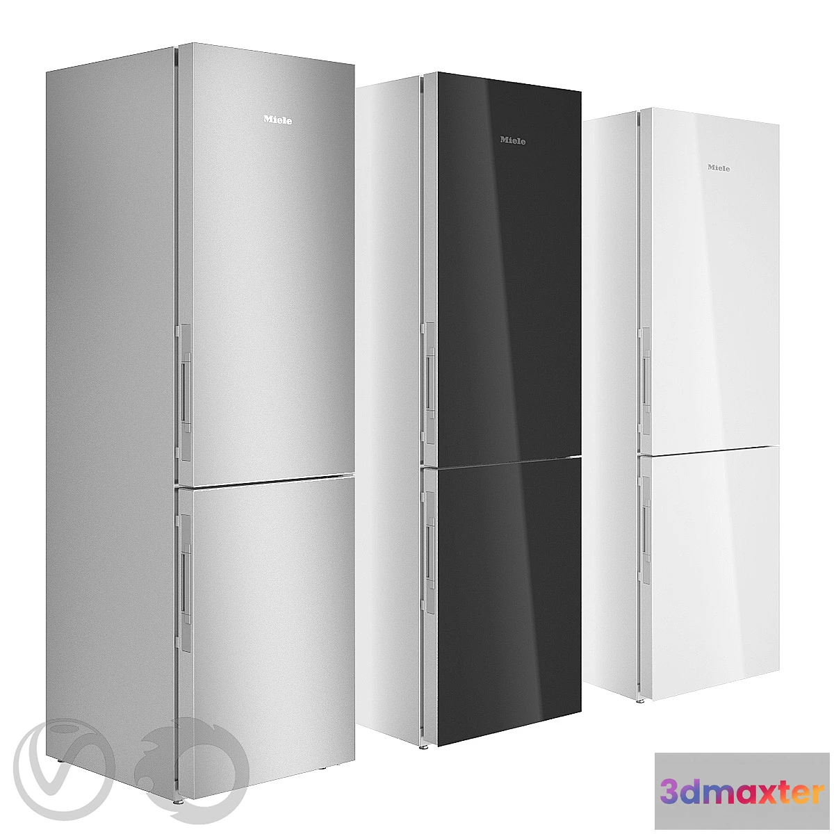 1324764 - MIELE Two-compartment refrigerator KFN29683D in three colors 3D Max